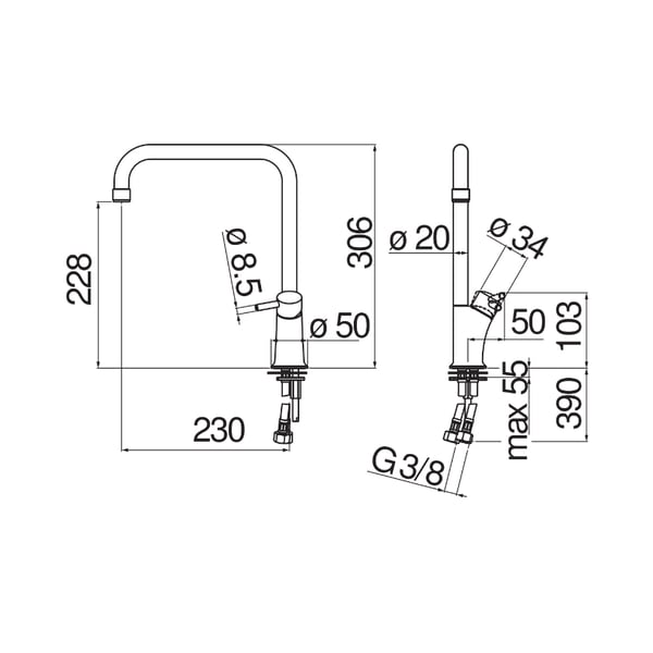 Μπαταρία νεροχύτη Cuci Chrome CU92813CR